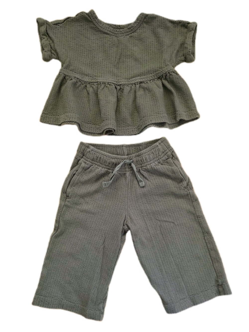 Cat & Jack - Olive Green Knit Shirt & Pants Set